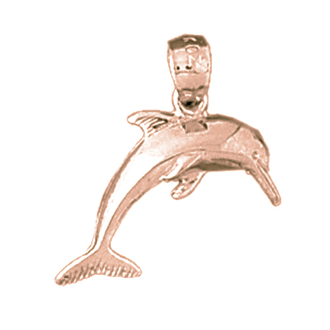 14K or 18K Gold Dolphin Pendant