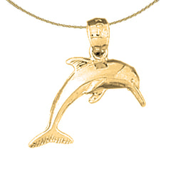 14K or 18K Gold Dolphin Pendant