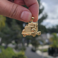 10K, 14K or 18K Gold Truck Pendant