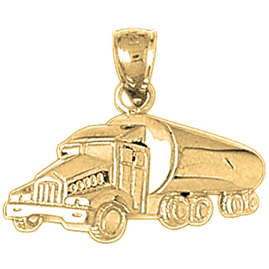 10K, 14K or 18K Gold Cement Truck Pendant