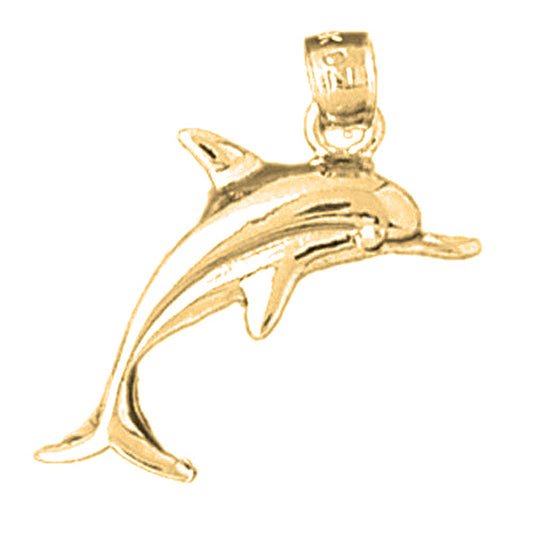 14K or 18K Gold Dolphin Pendant