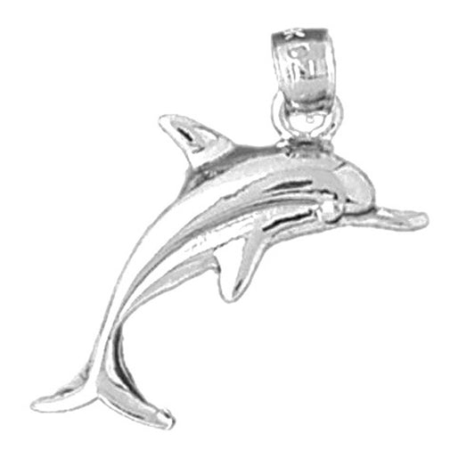 14K or 18K Gold Dolphin Pendant