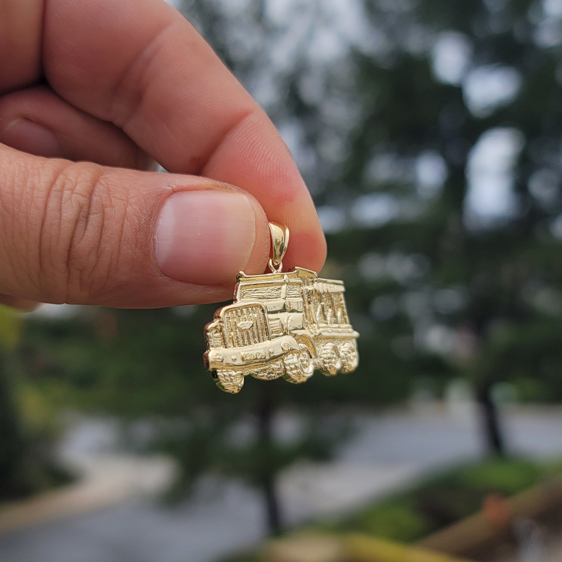 10K, 14K or 18K Gold Dump Truck Pendant