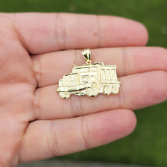 10K, 14K or 18K Gold Dump Truck Pendant