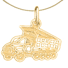 14K or 18K Gold Dump Truck Pendant