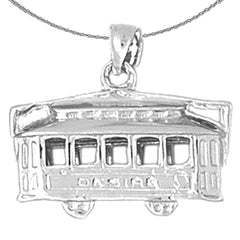 10K, 14K or 18K Gold 3D Trolley Pendant