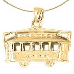 10K, 14K or 18K Gold 3D Trolley Pendant