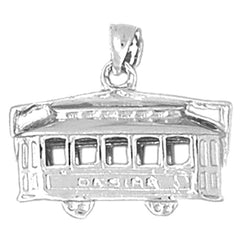 10K, 14K or 18K Gold 3D Trolley Pendant