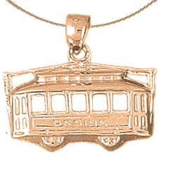 10K, 14K or 18K Gold 3D Trolley Pendant