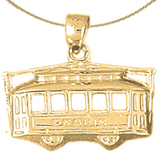 10K, 14K or 18K Gold 3D Trolley Pendant