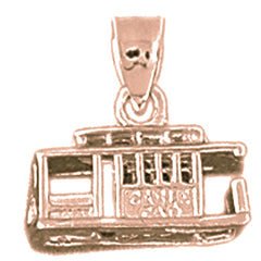 10K, 14K or 18K Gold 3D Trolley Pendant