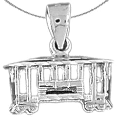 14K or 18K Gold 3D Trolley Pendant