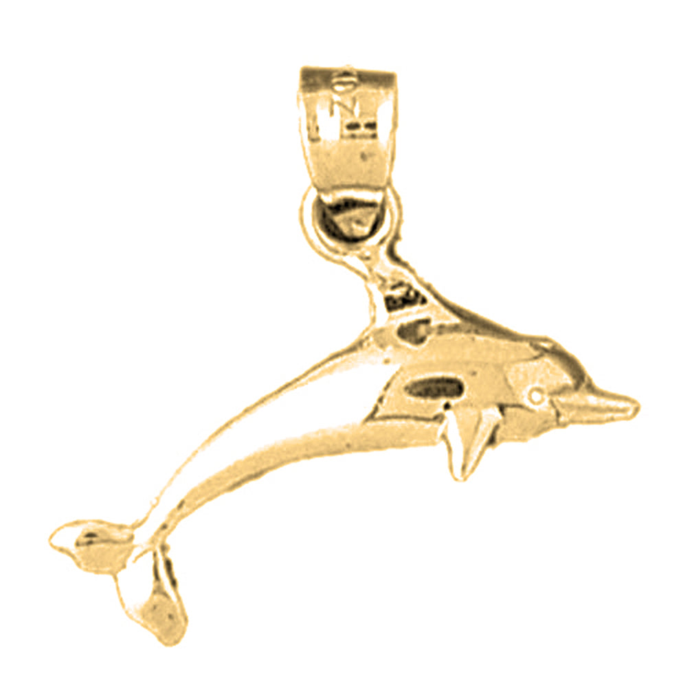 14K or 18K Gold Dolphin Pendant