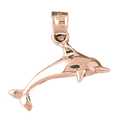 14K or 18K Gold Dolphin Pendant