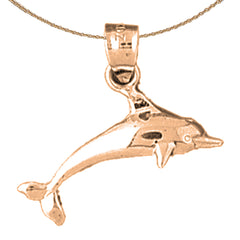 14K or 18K Gold Dolphin Pendant