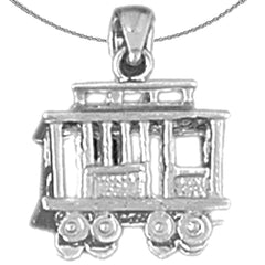 10K, 14K or 18K Gold 3D Trolley Pendant