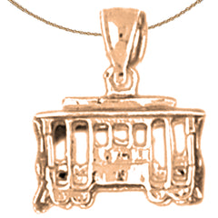 10K, 14K or 18K Gold 3D Trolley Pendant