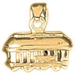 10K, 14K or 18K Gold 3D Trolley Pendant