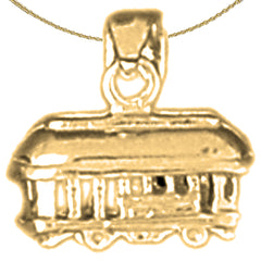 10K, 14K or 18K Gold 3D Trolley Pendant