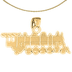 14K or 18K Gold Train Engine Locomotive Pendant