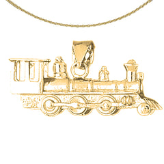 10K, 14K or 18K Gold 3D Train Engine Locomotive Pendant