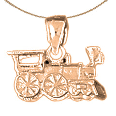 10K, 14K or 18K Gold 3D Train Engine Locomotive Pendant