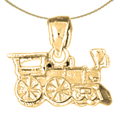 10K, 14K or 18K Gold 3D Train Engine Locomotive Pendant