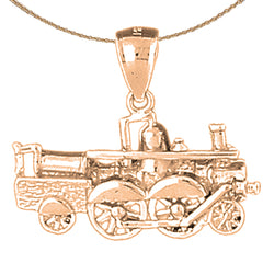 10K, 14K or 18K Gold Train Engine Locomotive Pendant