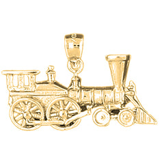 10K, 14K or 18K Gold Train Engine Locomotive Pendant