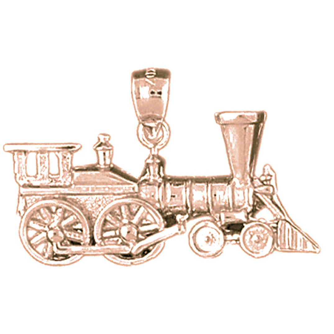 10K, 14K or 18K Gold Train Engine Locomotive Pendant