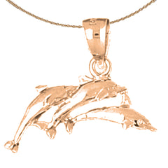 14K or 18K Gold Dolphin Pendant