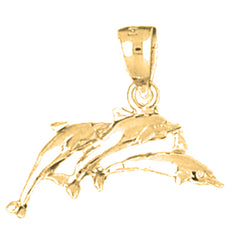 14K or 18K Gold Dolphin Pendant