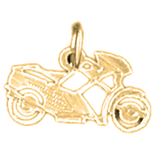 14K or 18K Gold Motorcycle Pendant