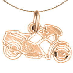 14K or 18K Gold Motorcycle Pendant