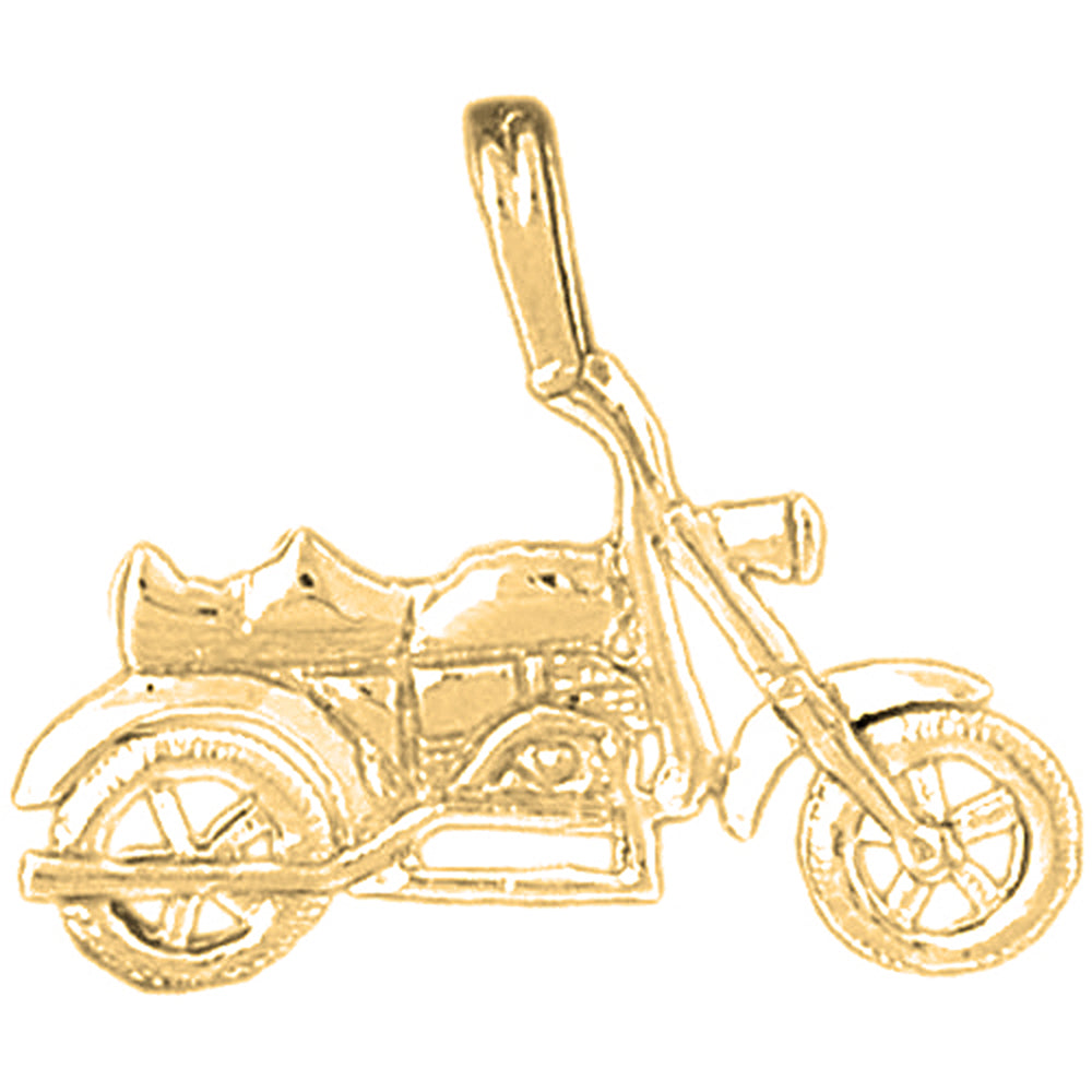 10K, 14K or 18K Gold Motorcycle Pendant