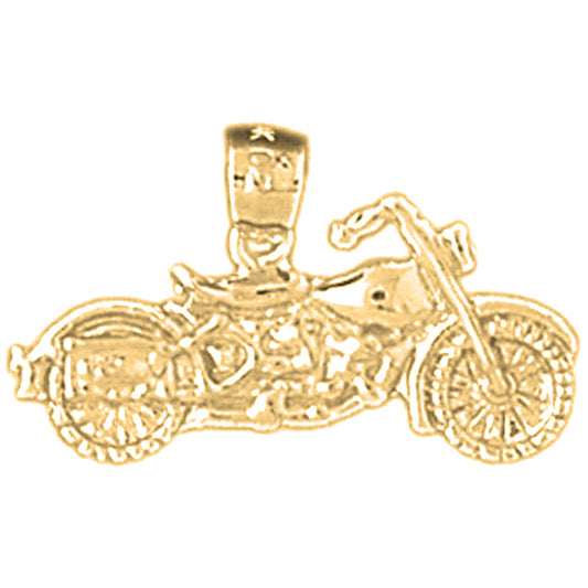 14K or 18K Gold Motorcycle Pendant