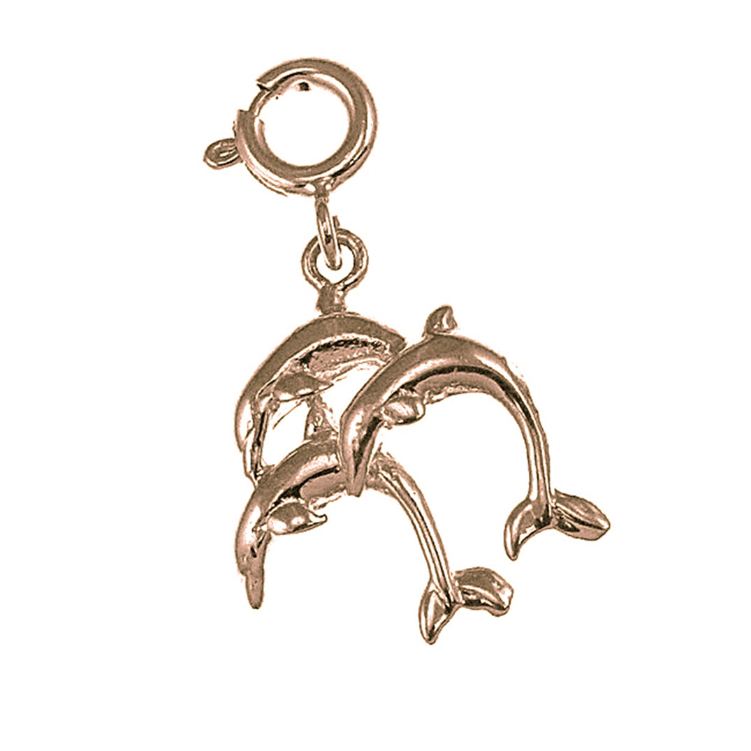 14K or 18K Gold Dolphin Pendant