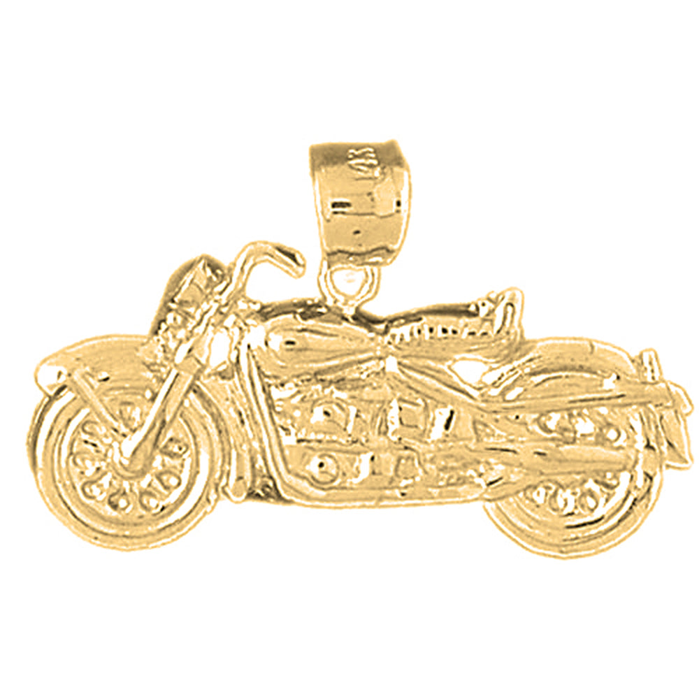 10K, 14K or 18K Gold Motorcycle Pendant