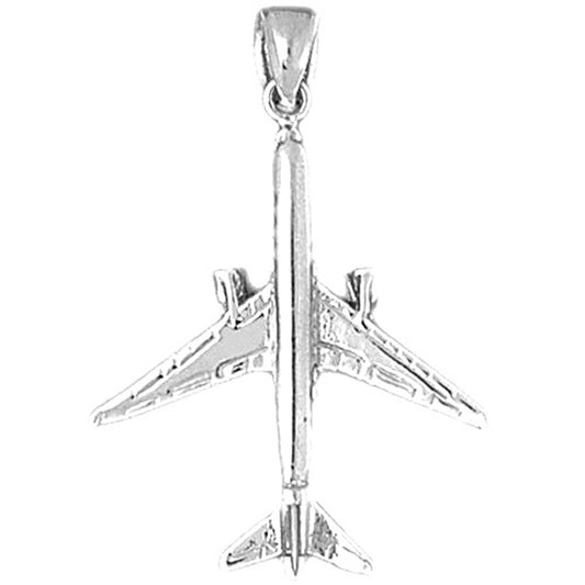 10K, 14K or 18K Gold 3D Airplane Pendant