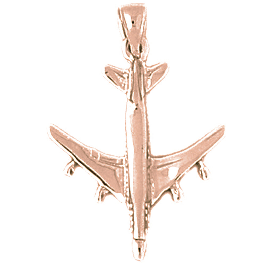 10K, 14K or 18K Gold Airplane Pendant