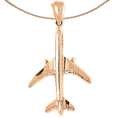 10K, 14K or 18K Gold 3D Airplane Pendant