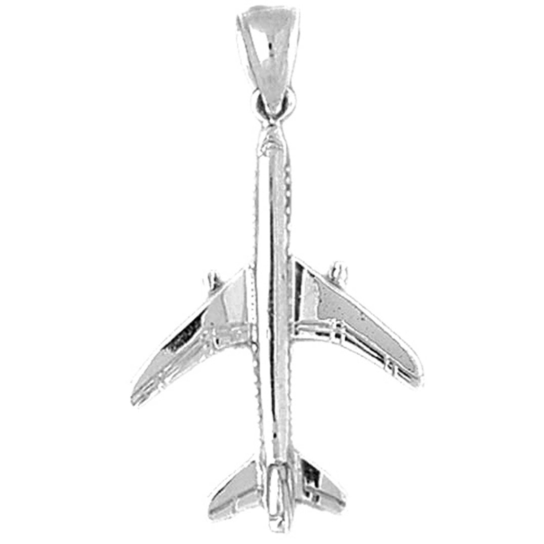 10K, 14K or 18K Gold 3D Airplane Pendant