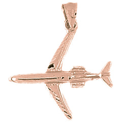 10K, 14K or 18K Gold Airplane Pendant