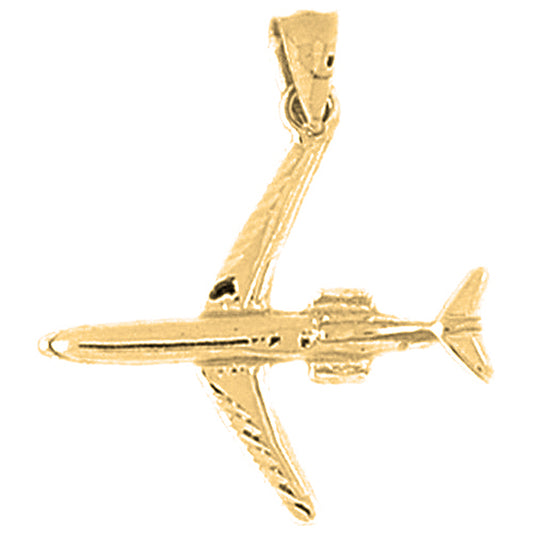 10K, 14K or 18K Gold Airplane Pendant