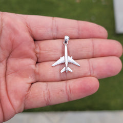 3D-Flugzeuganhänger aus 10 Karat, 14 Karat oder 18 Karat Gold