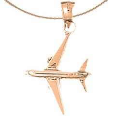 14K or 18K Gold Airplane Pendant