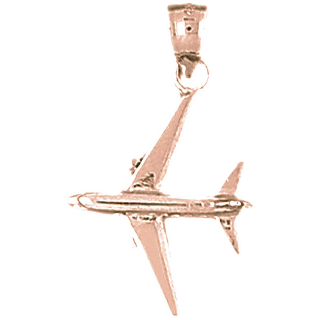 14K or 18K Gold Airplane Pendant