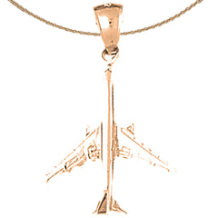 10K, 14K or 18K Gold 3D Airplane Pendant