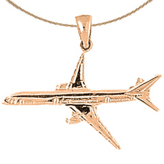 14K or 18K Gold Airplane Pendant