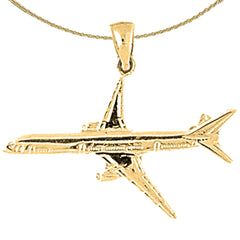 14K or 18K Gold Airplane Pendant